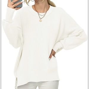 Crewneck Batwing Sleeve Oversized Pullover Sweater